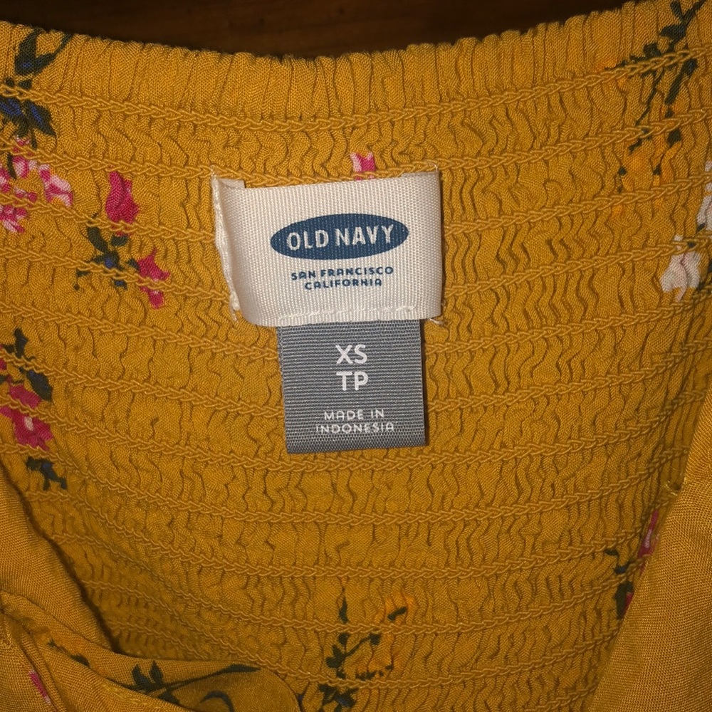 Mustard Yellow Old Navy floral dress - Picture 5 of 5